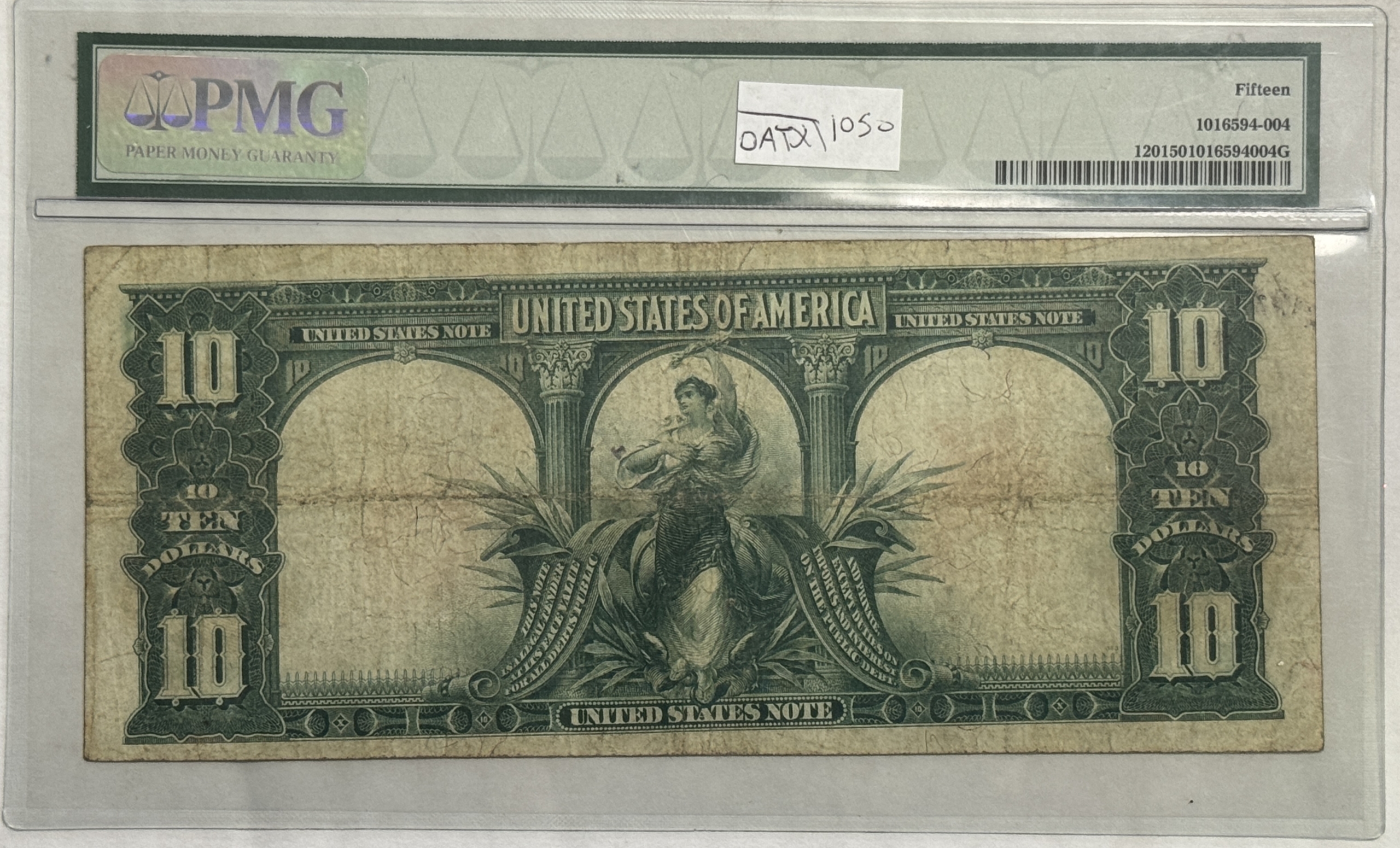 Large U.S. Notes 1901 $10 BISON LEGAL TENDER UNITED STATES NOTE FR#120 PMG CH F-15 NICE ORIGINAL Large U.S. Notes 1901 $10 BISON LEGAL TENDER UNITED STATES NOTE FR#120 PMG CH F-15 NICE ORIGINAL