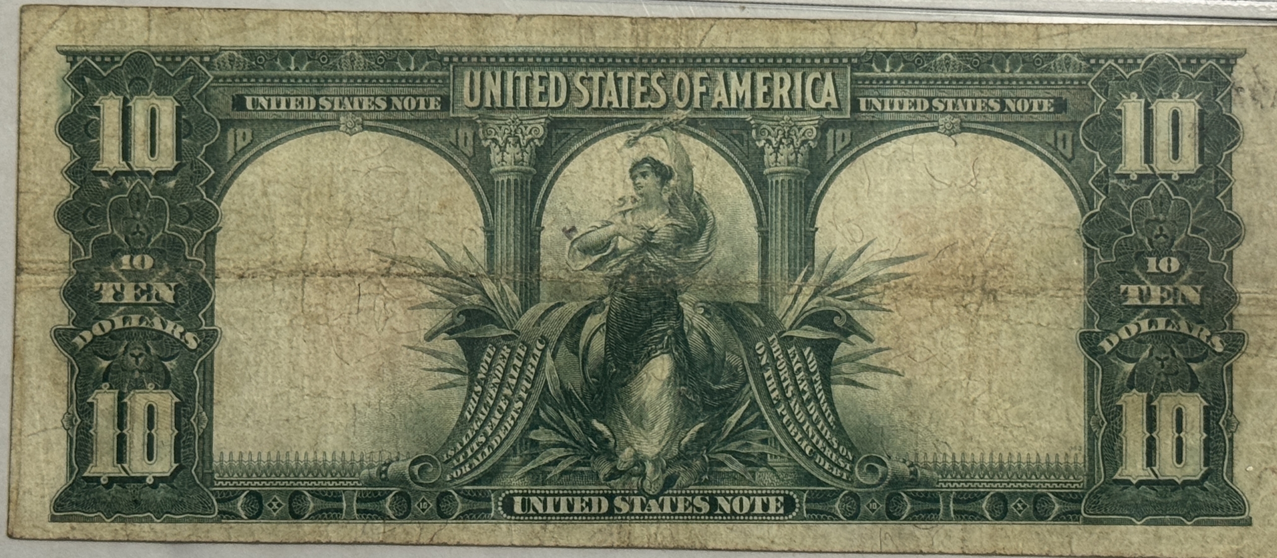 Large U.S. Notes 1901 $10 BISON LEGAL TENDER UNITED STATES NOTE FR#120 PMG CH F-15 NICE ORIGINAL Large U.S. Notes 1901 $10 BISON LEGAL TENDER UNITED STATES NOTE FR#120 PMG CH F-15 NICE ORIGINAL