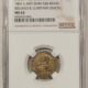 Exonumia 1801 GREAT BRITAIN HISTORICAL BRASS MEDAL BHM528 IRELAND BRITAIN UNION NGC MS-64