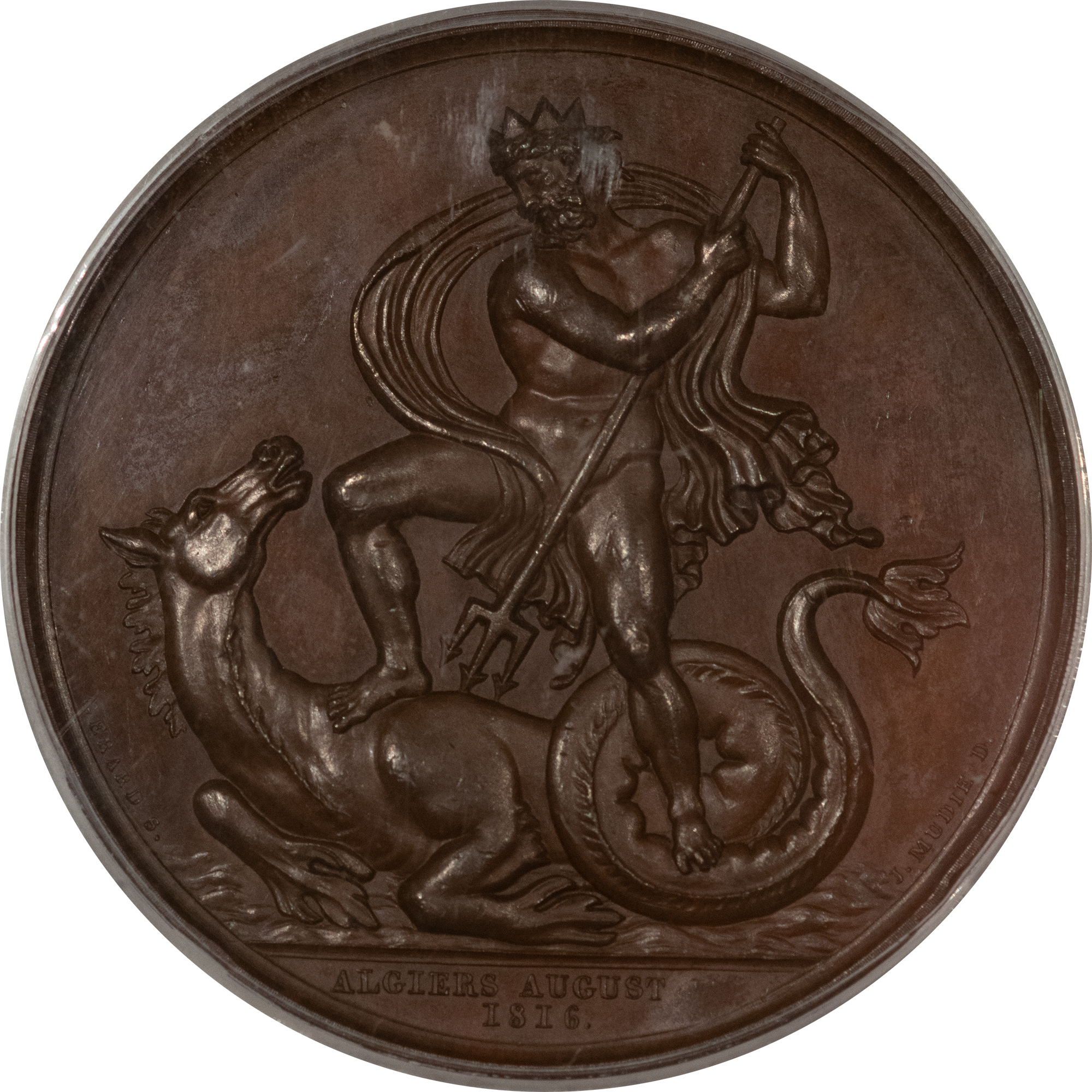 Exonumia “1816” (1820) GREAT BRITAIN MEDAL E-1085 BR AE PCGS SP-64 BOMBARDMENT OF ALGIERS Exonumia “1816” (1820) GREAT BRITAIN MEDAL E-1085 BR AE PCGS SP-64 BOMBARDMENT OF ALGIERS