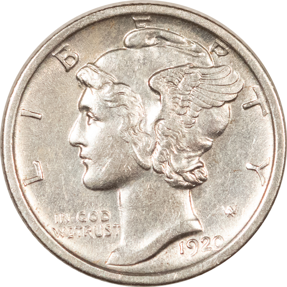 Dimes 1920-S MERCURY DIME – HIGH GRADE EXAMPLE! VIRTUALLY UNC DETAILS! Dimes 1920-S MERCURY DIME – HIGH GRADE EXAMPLE! VIRTUALLY UNC DETAILS!