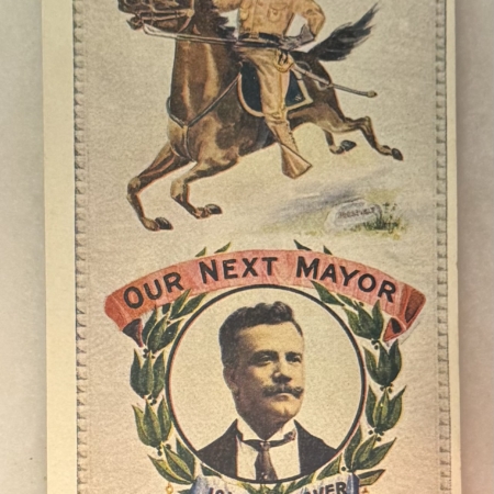 Other Collectibles 1903 JOHN WEAVER-TEDDY ROOSEVELT MAYORIAL 3 1/2″ x 10 1/2″ PAPER RIBBON-NR MINT!