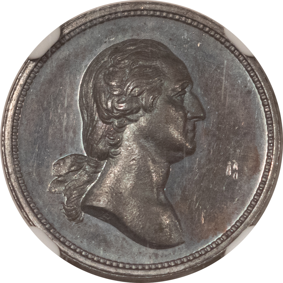 Exonumia (1864-66) J-PR-30 AR 18MM WASHINGTON-LINCOLN MEDAL – NGC MS-63 Exonumia (1864-66) J-PR-30 AR 18MM WASHINGTON-LINCOLN MEDAL – NGC MS-63