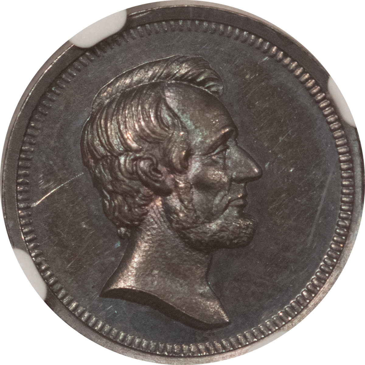 Exonumia (1864-66) J-PR-30 AR 18MM WASHINGTON-LINCOLN MEDAL – NGC MS-63 Exonumia (1864-66) J-PR-30 AR 18MM WASHINGTON-LINCOLN MEDAL – NGC MS-63