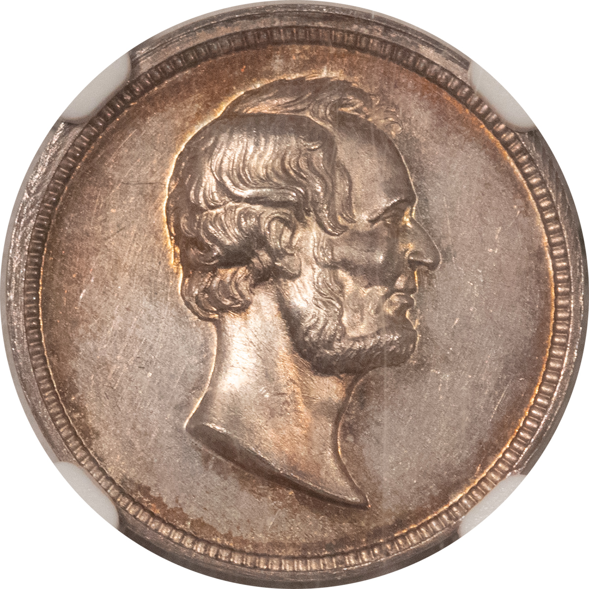 Exonumia UNDATED J-PR-31 AR 18MM WASHINGTON-LINCOLN MEDAL – NGC MS-63 Exonumia UNDATED J-PR-31 AR 18MM WASHINGTON-LINCOLN MEDAL – NGC MS-63