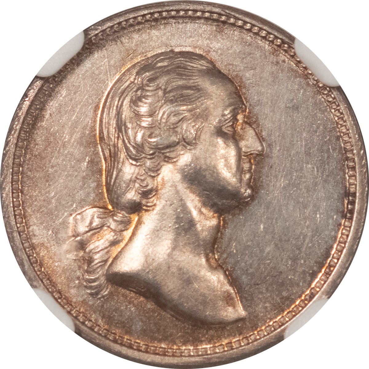 Exonumia UNDATED J-PR-31 AR 18MM WASHINGTON-LINCOLN MEDAL – NGC MS-63 Exonumia UNDATED J-PR-31 AR 18MM WASHINGTON-LINCOLN MEDAL – NGC MS-63