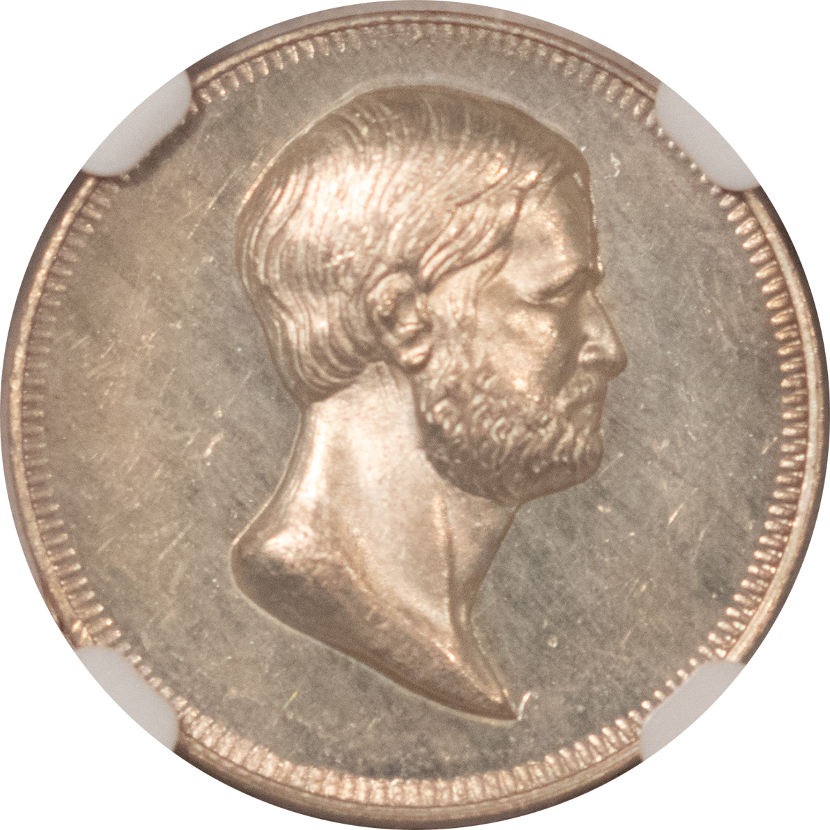 Exonumia UNDATED J-PR-32 AR 18MM WASHINGTON-GRANT MEDAL – NGC MS-64 PL Exonumia UNDATED J-PR-32 AR 18MM WASHINGTON-GRANT MEDAL – NGC MS-64 PL