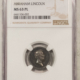 Exonumia (c.1869) J-PR-39 (C) LINCOLN & GRANT MEDAL – NGC MS-63 BN