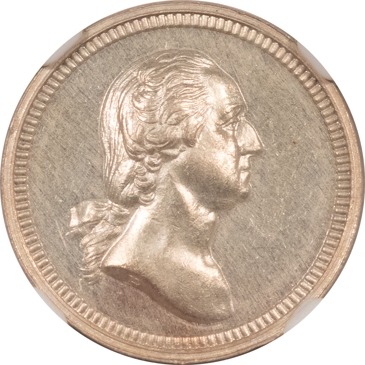 Exonumia UNDATED J-PR-29 AR 18MM WASHINGTON-JACKSON MEDAL – NGC MS-64 Exonumia UNDATED J-PR-29 AR 18MM WASHINGTON-JACKSON MEDAL – NGC MS-64
