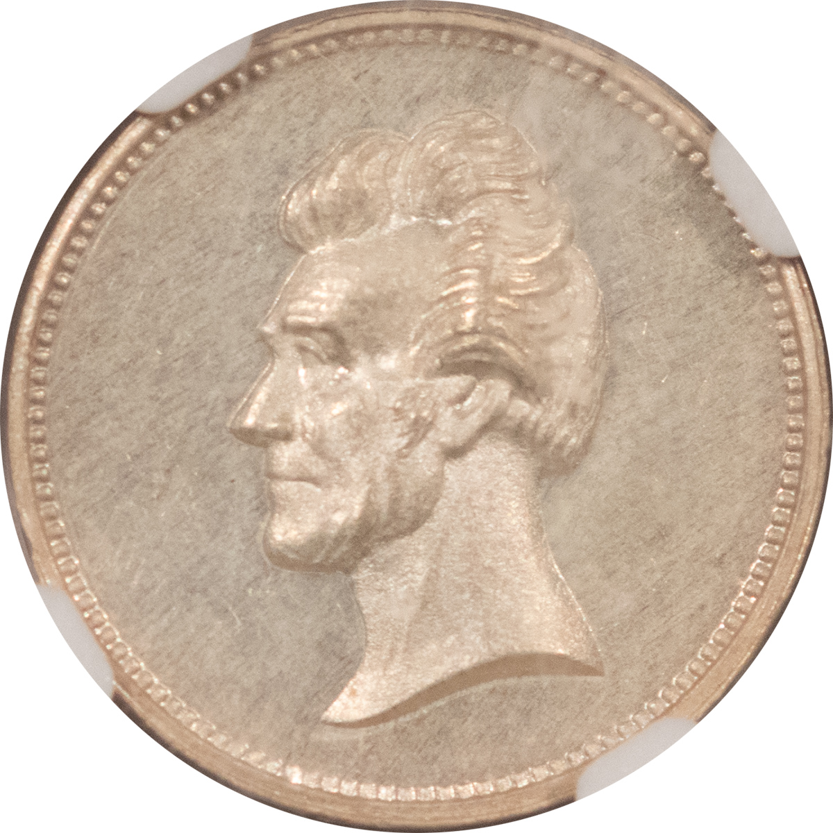 Exonumia UNDATED J-PR-29 AR 18MM WASHINGTON-JACKSON MEDAL – NGC MS-64 Exonumia UNDATED J-PR-29 AR 18MM WASHINGTON-JACKSON MEDAL – NGC MS-64