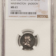 Exonumia UNDATED J-PR-28 AR 18MM WASHINGTON-JACKSON MEDAL – NGC MS-63 Exonumia UNDATED J-PR-28 AR 18MM WASHINGTON-JACKSON MEDAL – NGC MS-63