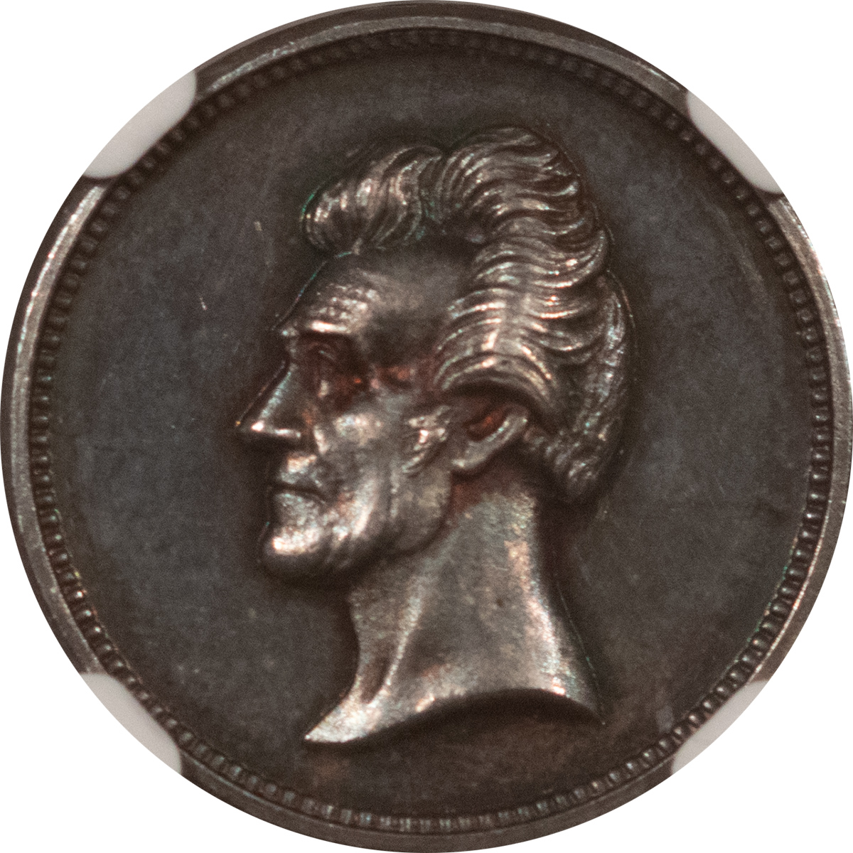 Exonumia UNDATED J-PR-29 AR 18MM WASHINGTON-JACKSON MEDAL – NGC MS-63 Exonumia UNDATED J-PR-29 AR 18MM WASHINGTON-JACKSON MEDAL – NGC MS-63