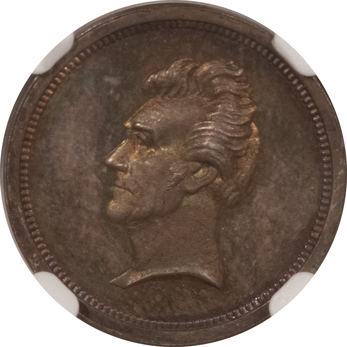 Exonumia UNDATED J-PR-28 AR 18MM WASHINGTON-JACKSON MEDAL – NGC MS-63 Exonumia UNDATED J-PR-28 AR 18MM WASHINGTON-JACKSON MEDAL – NGC MS-63