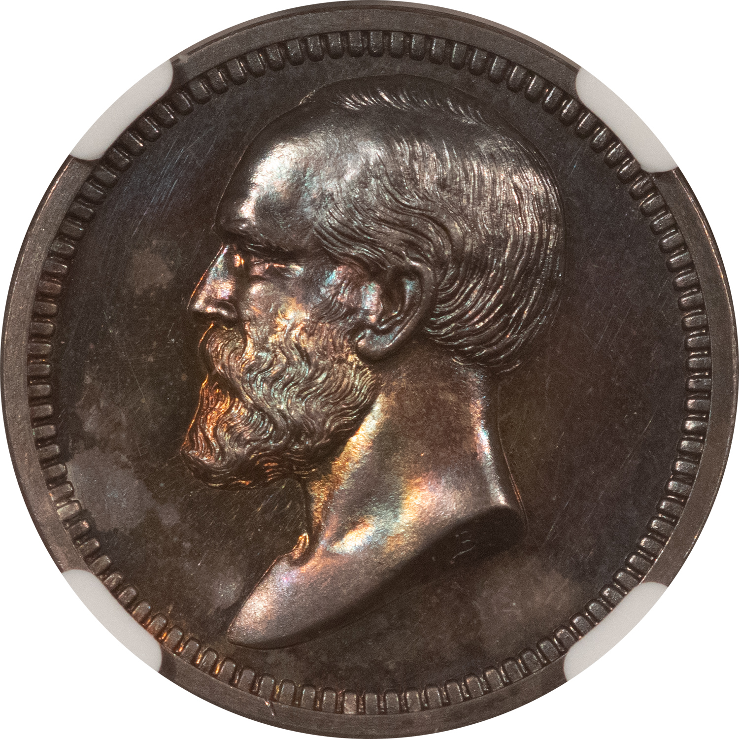 Exonumia UNDATED J-PR-40 AR 26MM LINCOLN-GARFIELD MEDAL – NGC MS-63 Exonumia UNDATED J-PR-40 AR 26MM LINCOLN-GARFIELD MEDAL – NGC MS-63
