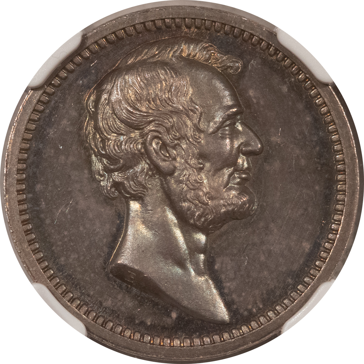 Exonumia UNDATED J-PR-40 AR 26MM LINCOLN-GARFIELD MEDAL – NGC MS-64 PL Exonumia UNDATED J-PR-40 AR 26MM LINCOLN-GARFIELD MEDAL – NGC MS-64 PL