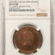 Exonumia 1860 NY, NY M-NY-308 B-542C TOKEN, E HILL, COIN DEALER, WASHINGTON NGC MS-64 PL