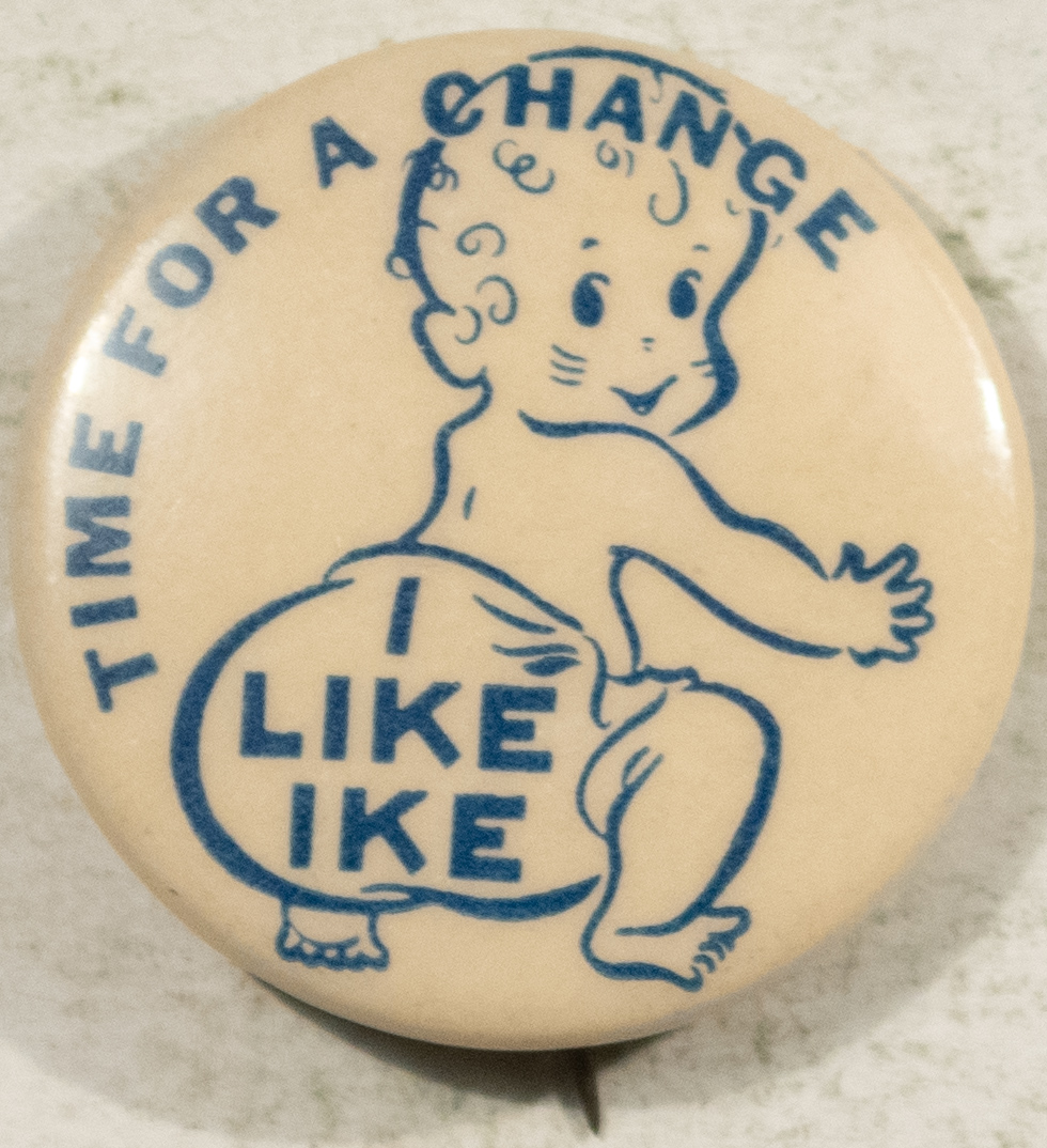 Other Collectibles 1952 DWIGHT EISENHOWER “TIME FOR A CHANGE-I LIKE IKE” BABY CAMPAIGN BUTTON-MINT! Other Collectibles 1952 DWIGHT EISENHOWER “TIME FOR A CHANGE-I LIKE IKE” BABY CAMPAIGN BUTTON-MINT!