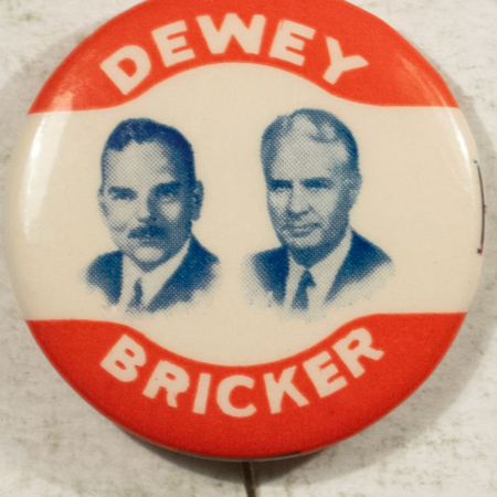 Other Collectibles 1944 DEWEY-BRICKER 1 1/4″ CELLULOID JUGATE CAMPAIGN BUTTON-BRIGHT, SCARCE & MINT