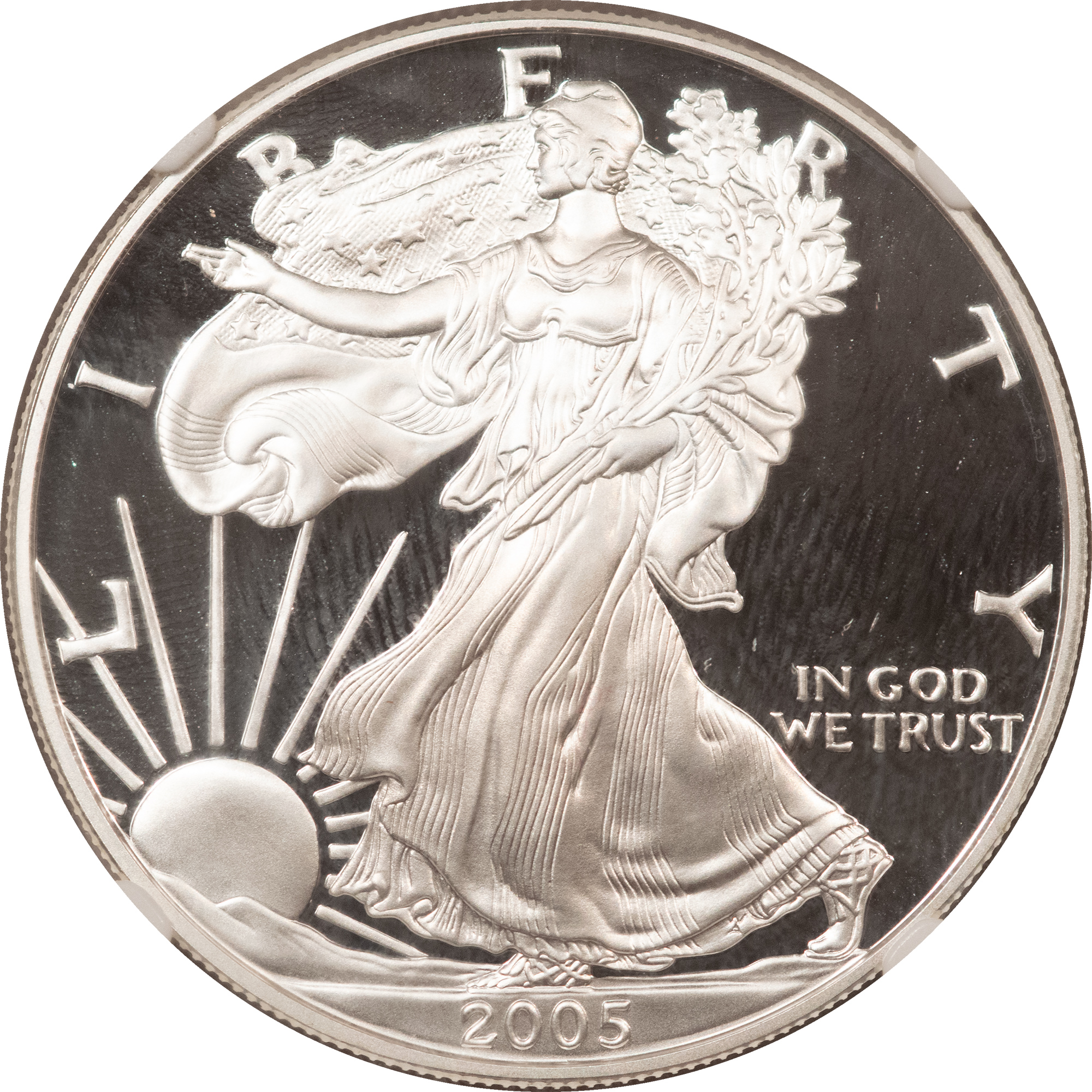 American Silver Eagles 2005-W PROOF $1 AMERICAN SILVER EAGLE, 1 OZ .999 – NGC PF-70 ULTRA CAMEO American Silver Eagles 2005-W PROOF $1 AMERICAN SILVER EAGLE, 1 OZ .999 – NGC PF-70 ULTRA CAMEO