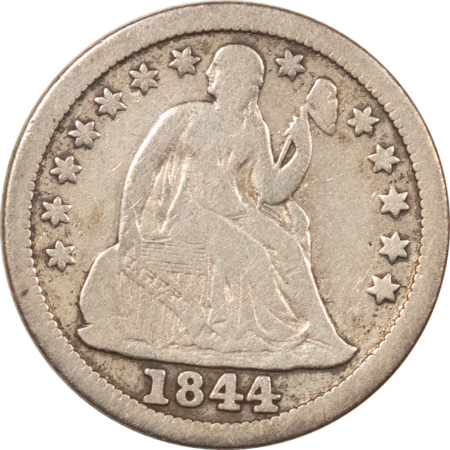 Dimes 1844 SEATED LIBERTY DIME VERY FINE OLD CLEANING POPULAR LITTLE ORPHAN ANNIE DATE