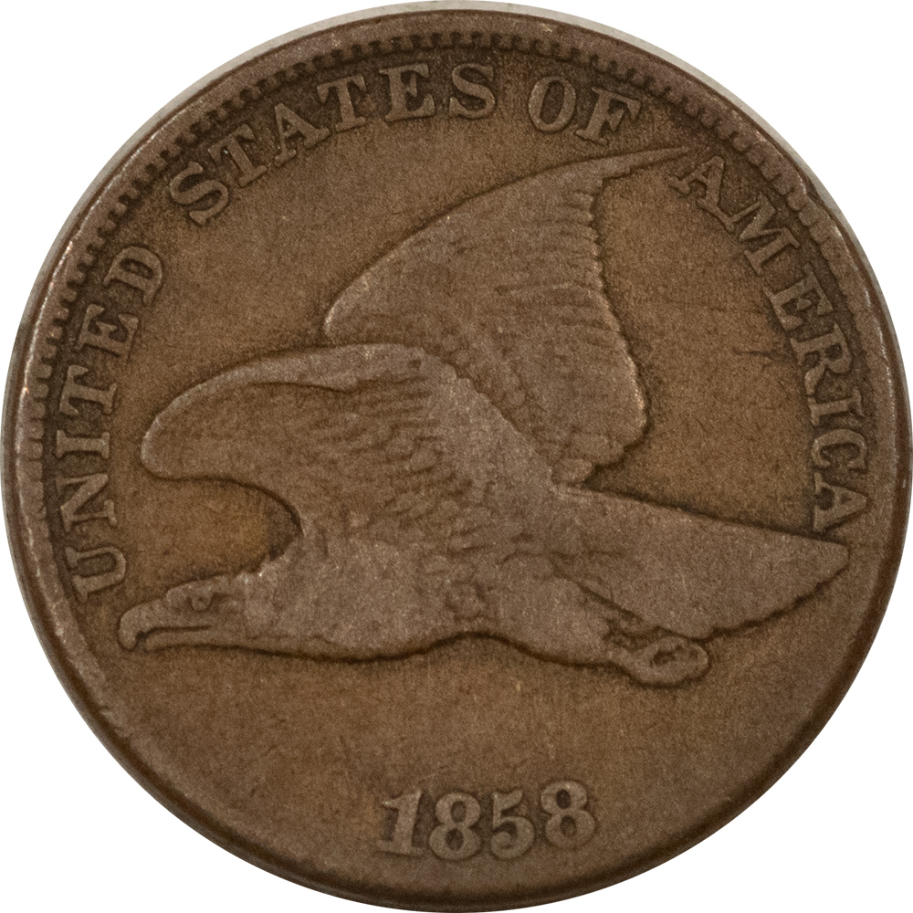 Flying Eagle 1858 LARGE LETTERS FLYING EAGLE CENT – PLEASING CIRCULATED EXAMPLE! Flying Eagle 1858 LARGE LETTERS FLYING EAGLE CENT – PLEASING CIRCULATED EXAMPLE!