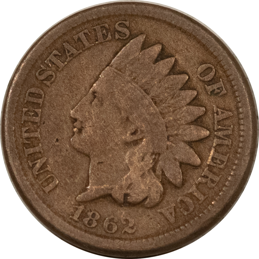 Indian 1862 INDIAN CENT – HIGH GRADE CIRCULATED EXAMPLE! Indian 1862 INDIAN CENT – HIGH GRADE CIRCULATED EXAMPLE!