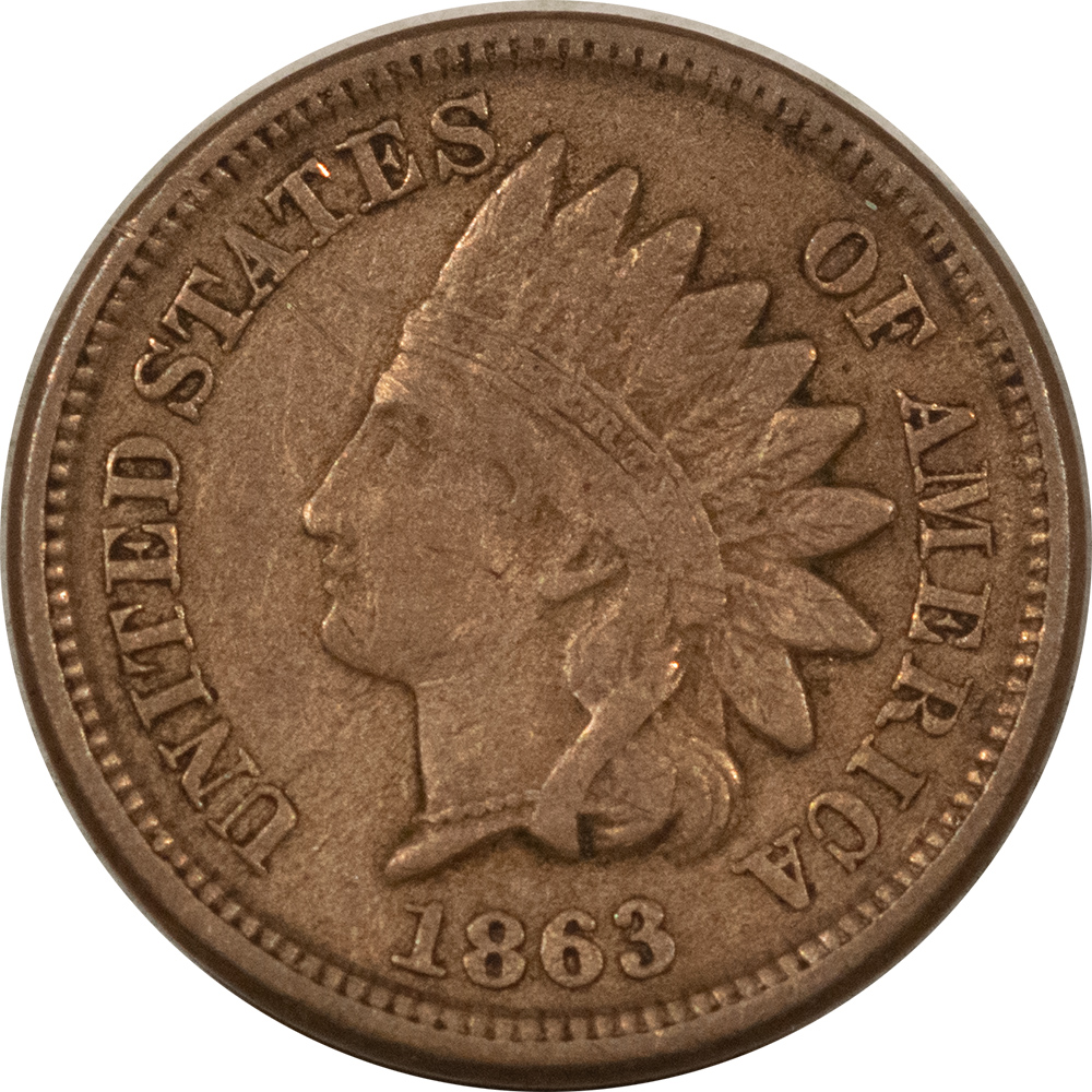 Indian 1863 INDIAN CENT – HIGH GRADE CIRCULATED EXAMPLE! Indian 1863 INDIAN CENT – HIGH GRADE CIRCULATED EXAMPLE!