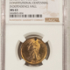 Exonumia 1883 GW985 GILT GENERAL GEORGE WASHINGTON EVACUATION OF NEW YORK MEDAL NGC MS-66