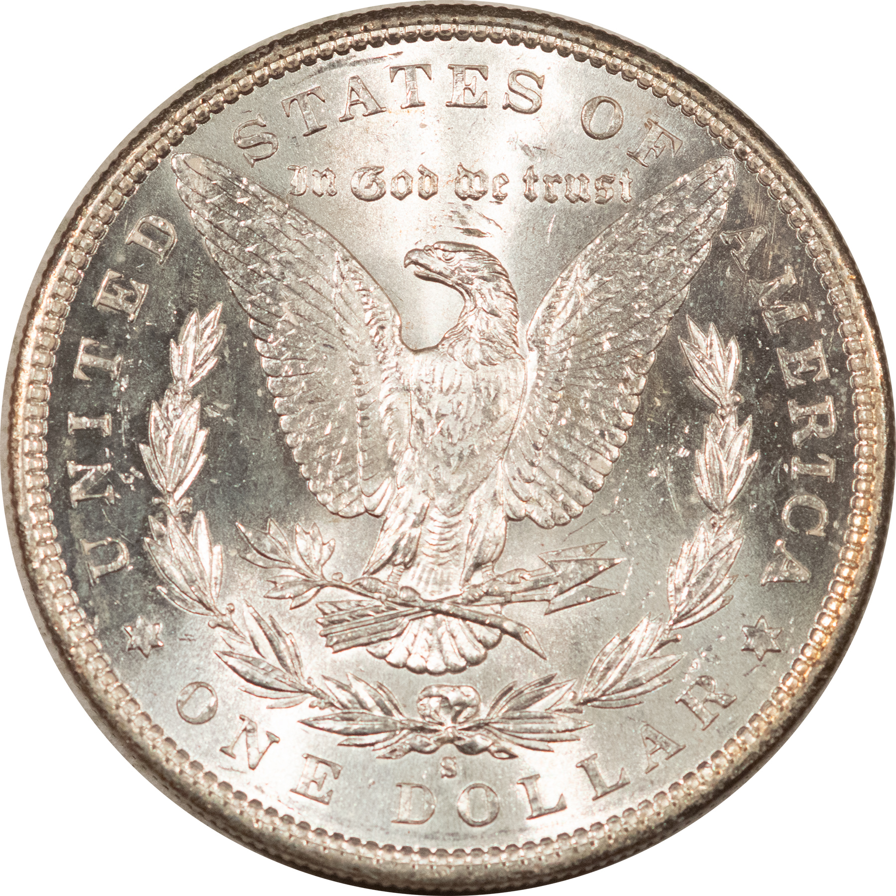 Dollars 1890-S $1 MORGAN DOLLAR – FRESH, FLASHY UNCIRCULATED, CLAIMS TO CHOICE! Dollars 1890-S $1 MORGAN DOLLAR – FRESH, FLASHY UNCIRCULATED, CLAIMS TO CHOICE!