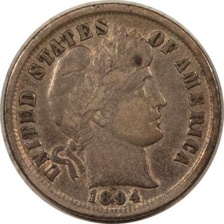 Barber Dimes 1894 BARBER DIME – HIGH GRADE CIRCULATED EXAMPLE, TRACES OF A VERY OLD CLEANING!