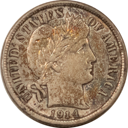 Barber Dimes 1914-D BARBER DIME – VIRTUALLY FULL UNCIRCULATED, REALLY PRETTY!