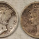Dimes 1916-D MERCURY DIME – KEY-DATE! GOOD DETAILS, OLD CLEANING! W/ VINTAGE INS CERT