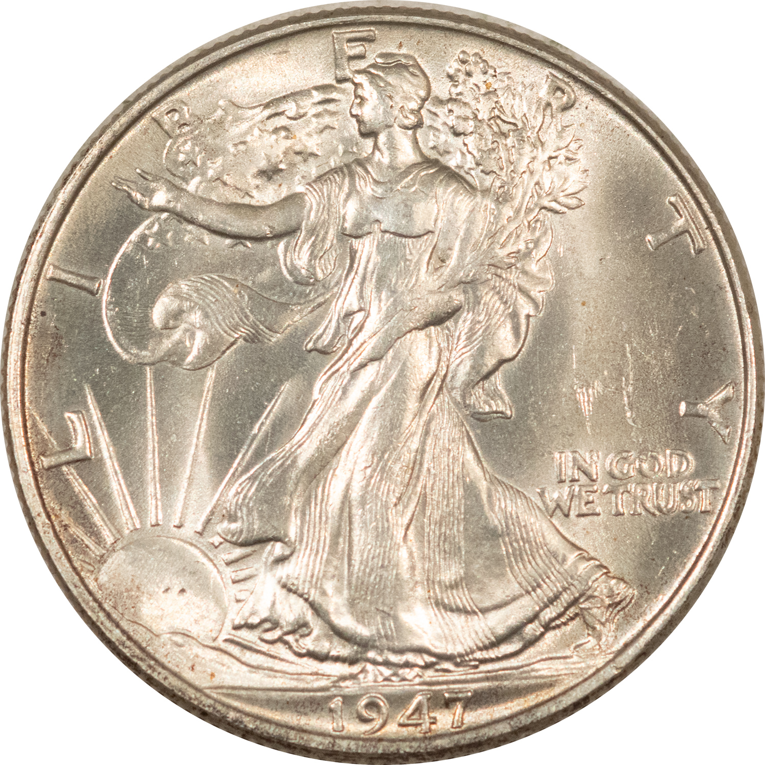 Half Dollars 1947 WALKING LIBERTY HALF DOLLAR – WHITE CHOICE, UNCIRCULATED! Half Dollars 1947 WALKING LIBERTY HALF DOLLAR – WHITE CHOICE, UNCIRCULATED!