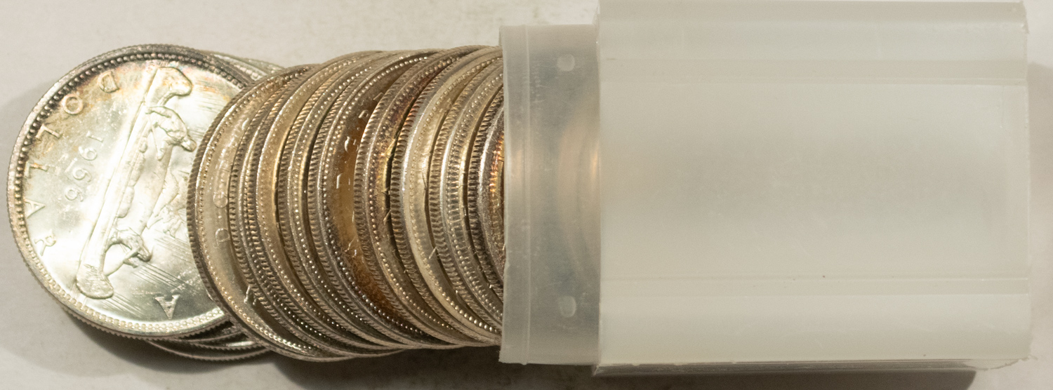 Coin Rolls 1966 CANADA SILVER DOLLARS, ROLL OF 20 COINS, FRESH BRILLIANT UNCIRCULATED 12 OZ Coin Rolls 1966 CANADA SILVER DOLLARS, ROLL OF 20 COINS, FRESH BRILLIANT UNCIRCULATED 12 OZ