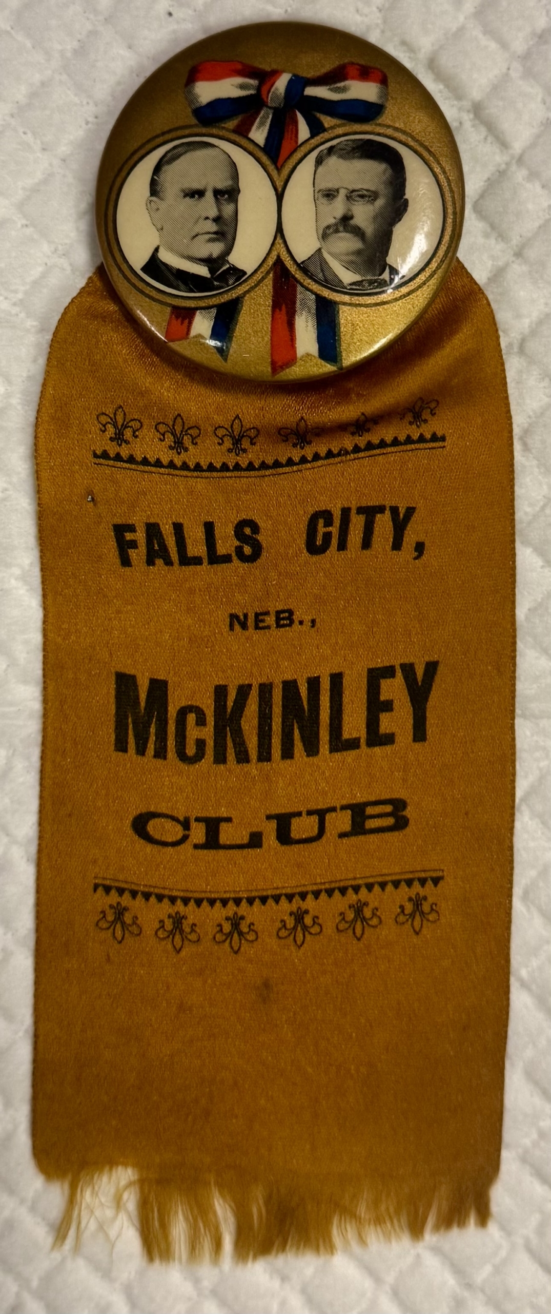 Other Collectibles 1900 MCKINLEY-ROOSEVELT 1 3/4″ CELLO JUGATE BUTTON, FALLS CITY NEBRASKA RIBBON Other Collectibles 1900 MCKINLEY-ROOSEVELT 1 3/4″ CELLO JUGATE BUTTON, FALLS CITY NEBRASKA RIBBON