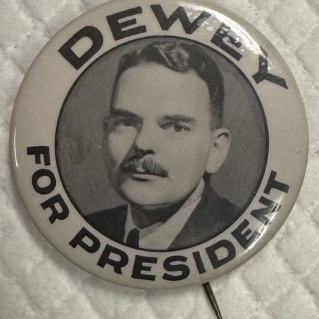 Other Collectibles 1944 THOMAS DEWEY 2″ CELLULOID CAMPAIGN BUTTON-SCARCE SIZE & DESIGN, NEAR-MINT!