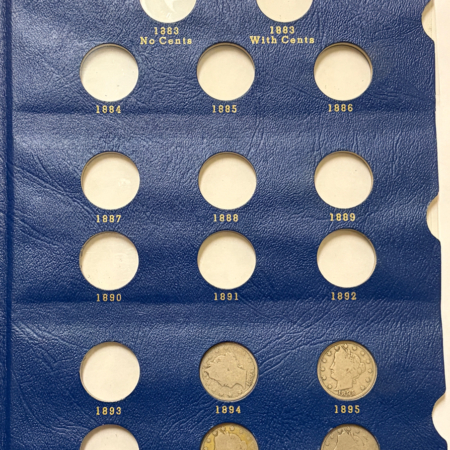 Liberty Nickels 1894-1912-D 19 COIN PARTIAL LIBERTY NICKEL SET AVERAGE CIRCULATED WHITMAN ALBUM