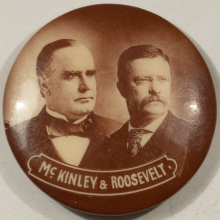 Other Collectibles 1900 MCKINLEY-ROOSEVELT 1 1/4″ SEPIA PHOTO JUGATE BUTTON, ATTRACTIVE & NR-MINT!