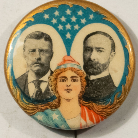 Other Collectibles 1904 ROOSEVELT-FAIRBANKS 1 1/4″ CLASSIC MISS LIBERTY JUGATE – NR MINT & BRIGHT!