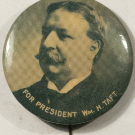 Other Collectibles 1908 WILLIAM H. TAFT 1 1/4″ REAL PHOTO SEPIA BUTTON – NEAR MINT W/ BACK PAPER!