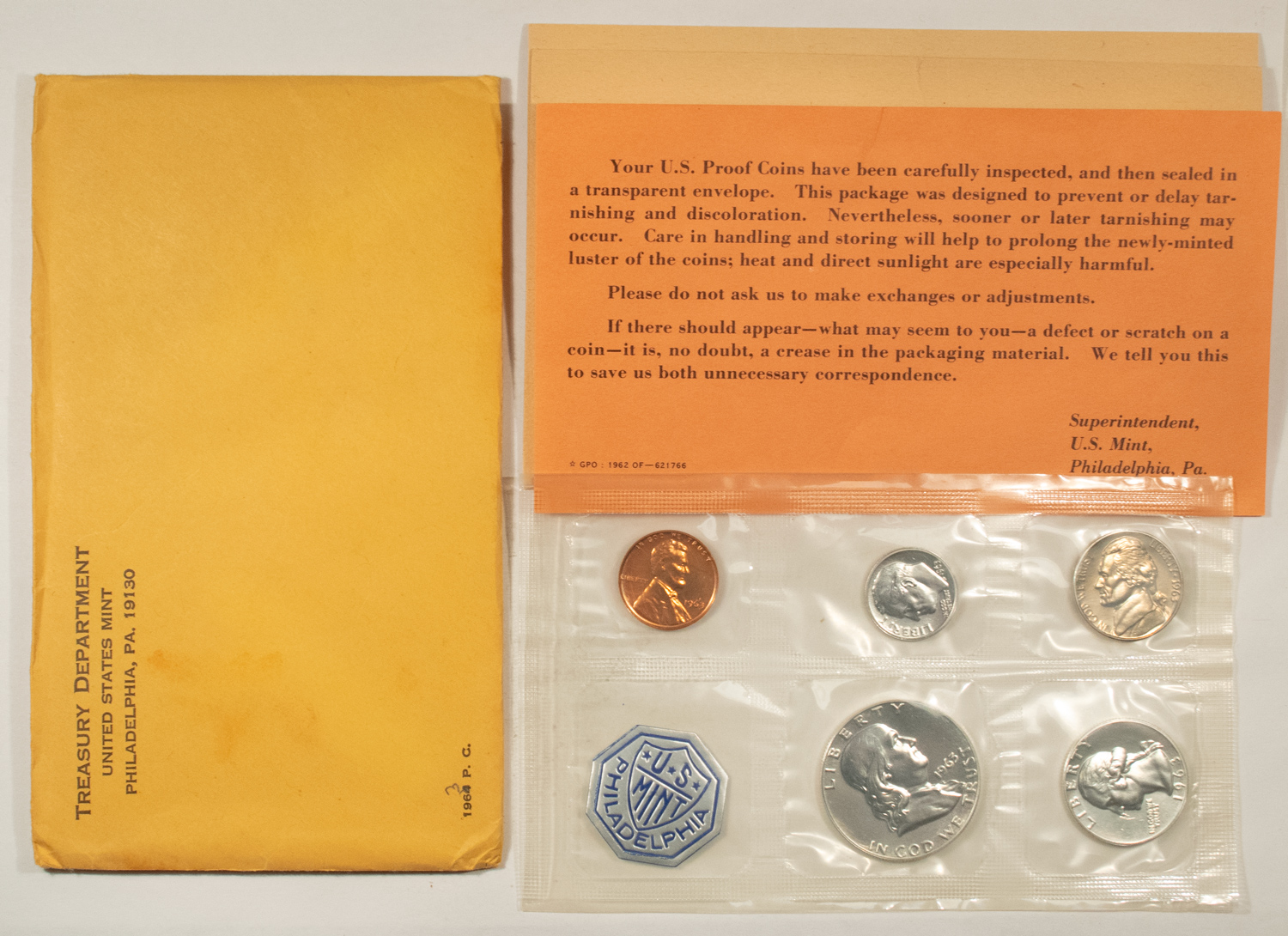 New Store Items 1963 U.S. 5 COIN SILVER PROOF SET, GEM PROOF IN ORIGINAL ENVELOPE! New Store Items 1963 U.S. 5 COIN SILVER PROOF SET, GEM PROOF IN ORIGINAL ENVELOPE!