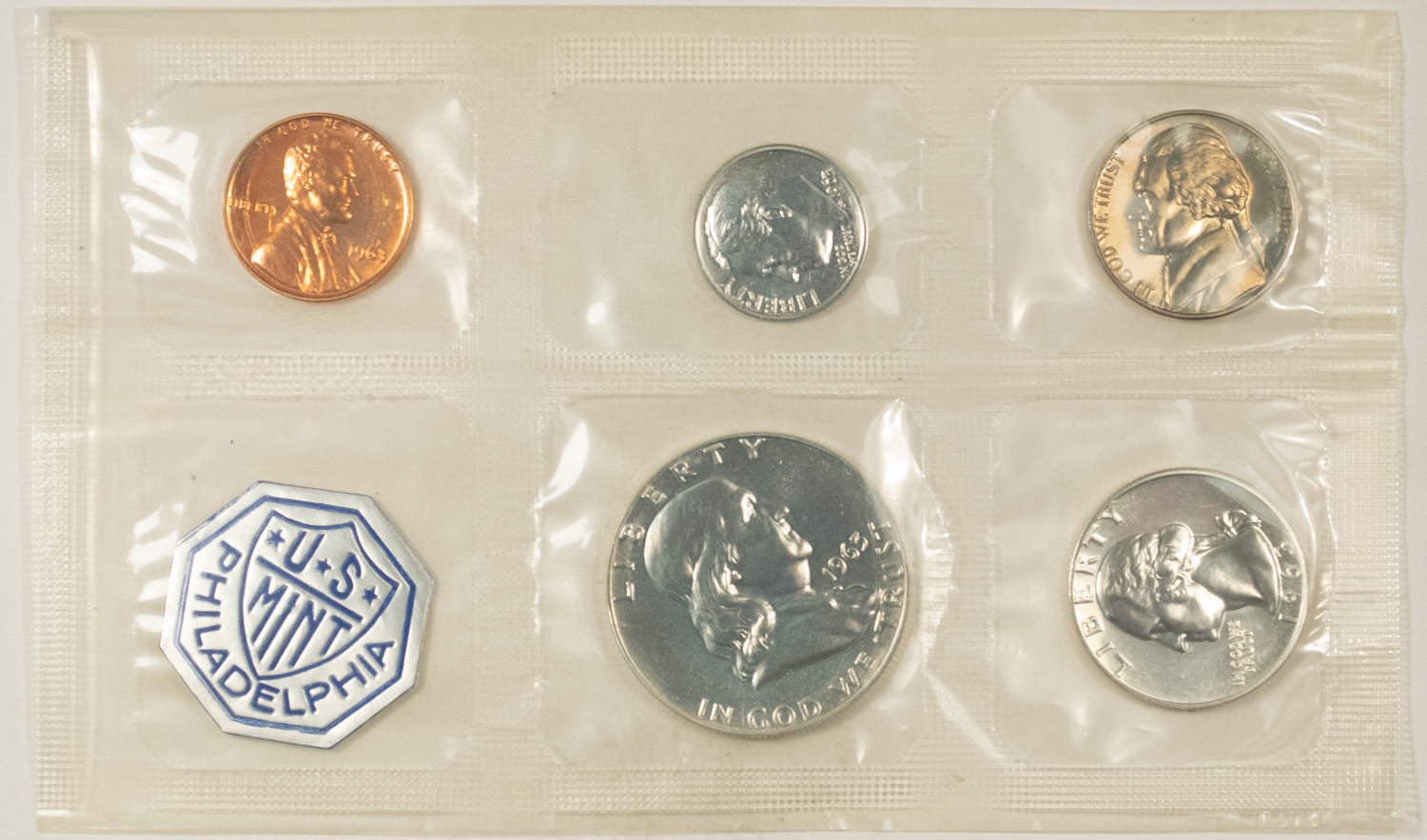New Store Items 1963 U.S. 5 COIN SILVER PROOF SET, GEM PROOF IN ORIGINAL ENVELOPE! New Store Items 1963 U.S. 5 COIN SILVER PROOF SET, GEM PROOF IN ORIGINAL ENVELOPE!