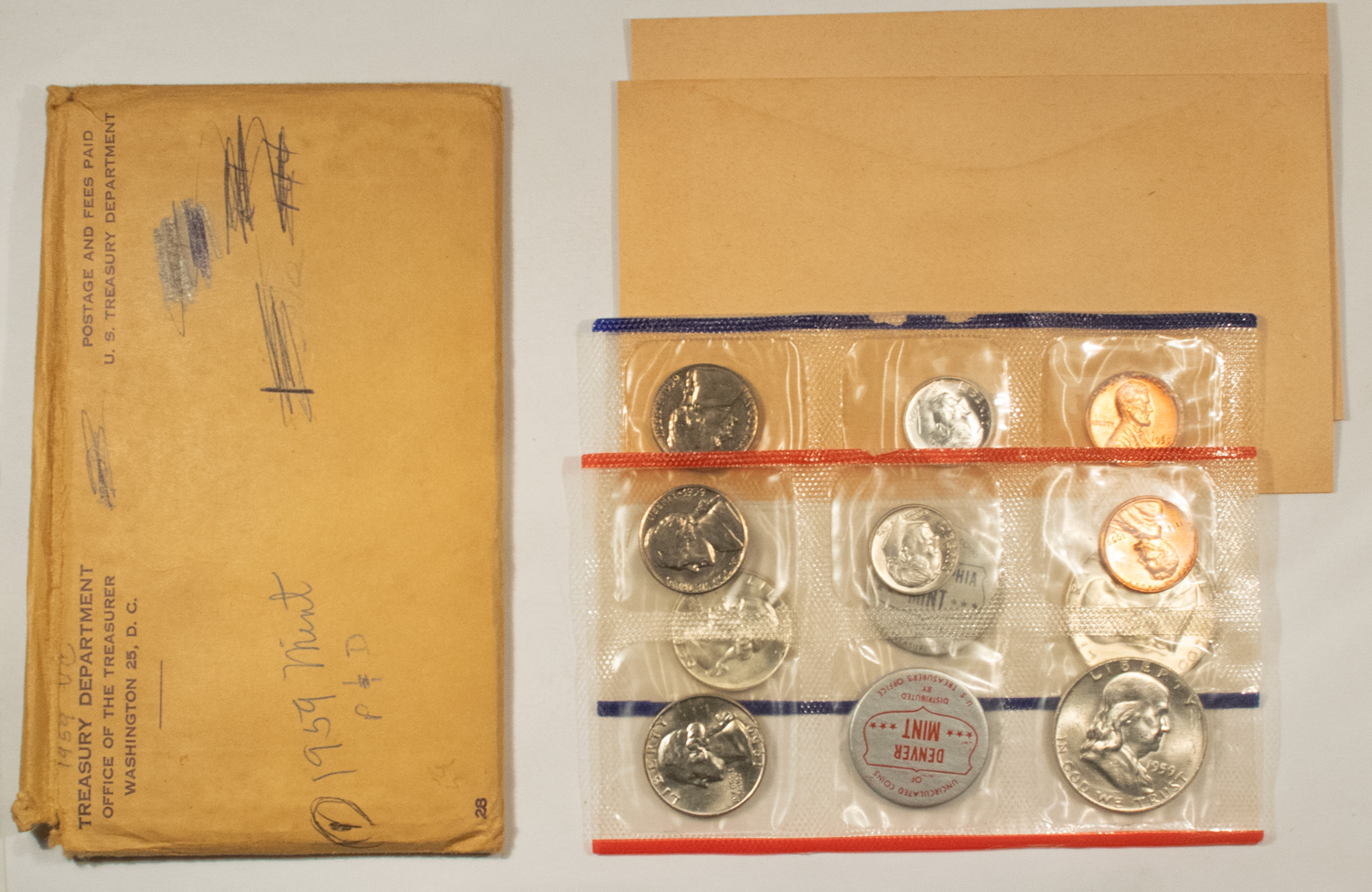 New Store Items 1959 P/D U.S. MINT 10 COIN SILVER UNCIRCULATED SET WITH OGP! New Store Items 1959 P/D U.S. MINT 10 COIN SILVER UNCIRCULATED SET WITH OGP!