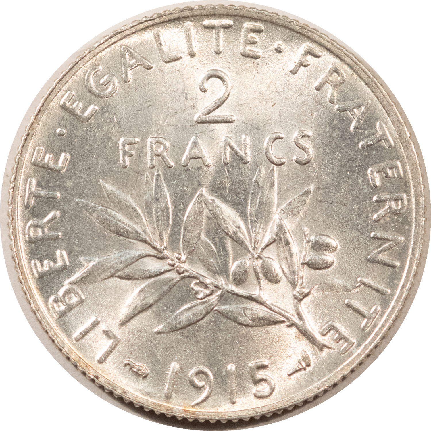 Bullion 1915 FRANCE SILVER 2 FRANCS .2685 OZ ASW KM-845.1 – UNCIRCULATED! Bullion 1915 FRANCE SILVER 2 FRANCS .2685 OZ ASW KM-845.1 – UNCIRCULATED!