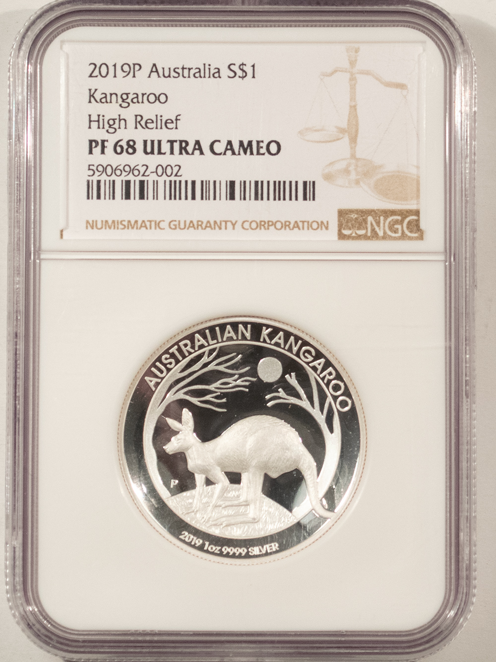 Bullion 2019P $1 AUSTRALIA KANGAROO 1 OZ .999 SILVER PROOF HIGH RELIEF – NGC PF-68 UCAM! Bullion 2019P $1 AUSTRALIA KANGAROO 1 OZ .999 SILVER PROOF HIGH RELIEF – NGC PF-68 UCAM!