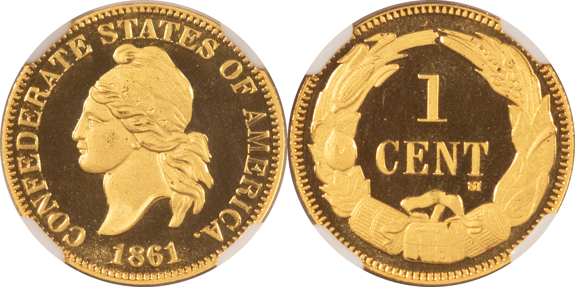 Bullion 1861 CONFEDERATE CENT SMITHSONIAN RESTRIKE 4 PC SET GOLD/PLAT/SIL NGC GEM PROOF Bullion 1861 CONFEDERATE CENT SMITHSONIAN RESTRIKE 4 PC SET GOLD/PLAT/SIL NGC GEM PROOF