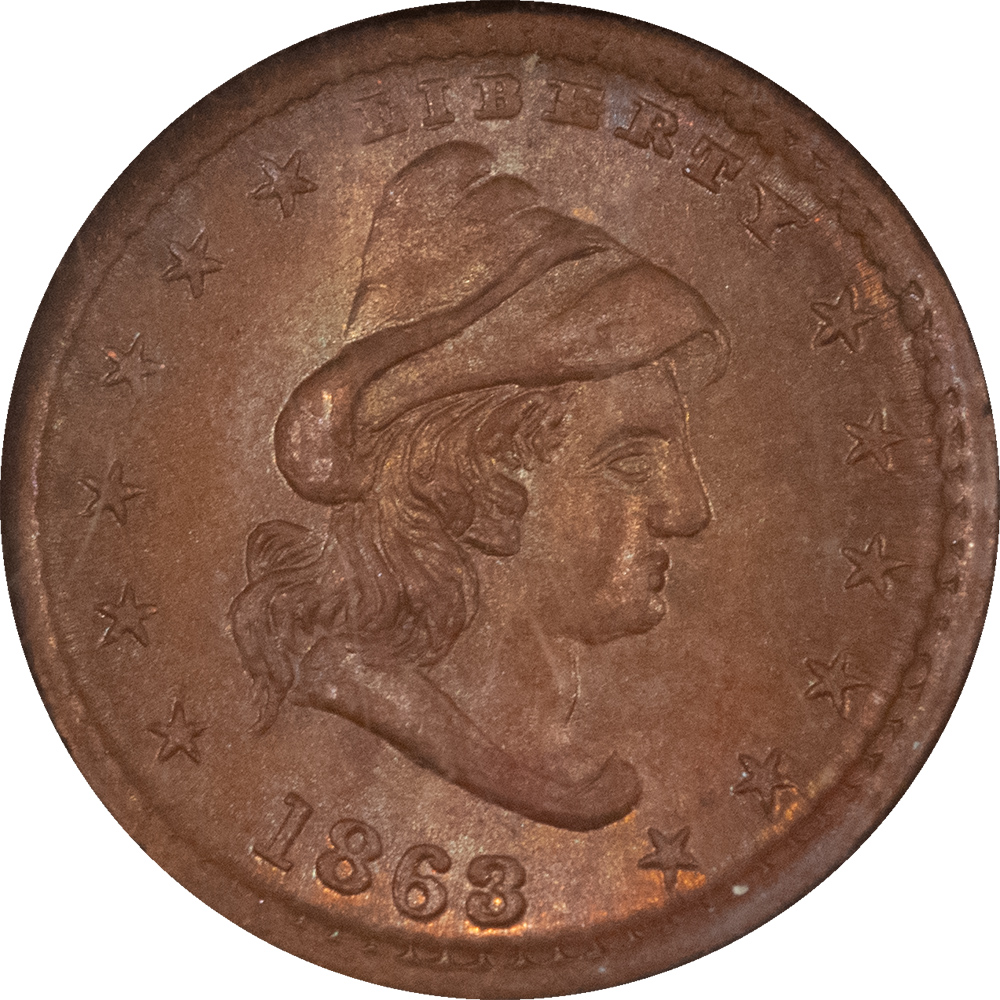 Civil War & Hard Times 1863 CIVIL WAR PATRIOTIC TOKEN, OUR ARMY, F45-332 – ICG MS-65 BN, GORGEOUS GEM Civil War & Hard Times 1863 CIVIL WAR PATRIOTIC TOKEN, OUR ARMY, F45-332 – ICG MS-65 BN, GORGEOUS GEM