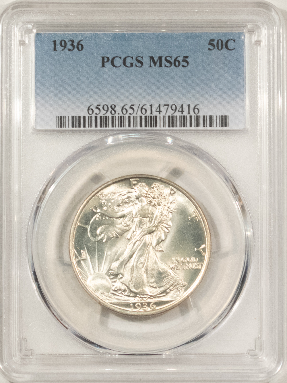 Half Dollars 1936 WALKING LIBERTY HALF DOLLAR – PCGS MS-65, WHITE PREMIUM QUALITY GEM! Half Dollars 1936 WALKING LIBERTY HALF DOLLAR – PCGS MS-65, WHITE PREMIUM QUALITY GEM!