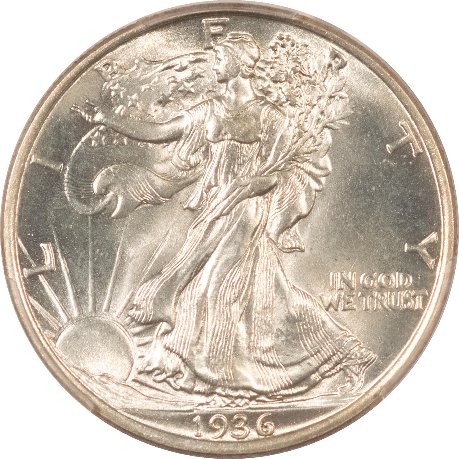 Half Dollars 1936 WALKING LIBERTY HALF DOLLAR – PCGS MS-65, WHITE PREMIUM QUALITY GEM! Half Dollars 1936 WALKING LIBERTY HALF DOLLAR – PCGS MS-65, WHITE PREMIUM QUALITY GEM!