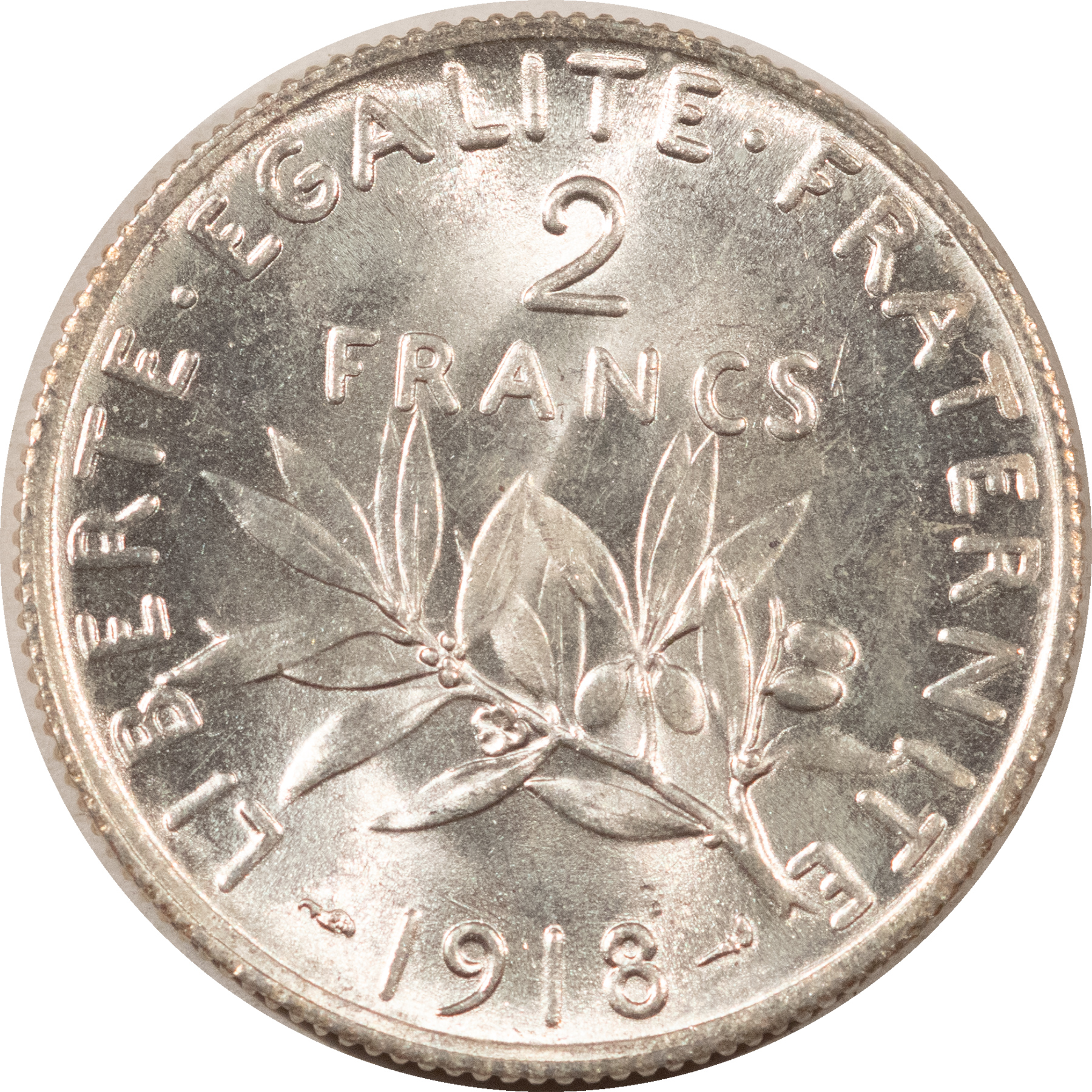 Bullion 1918 FRANCE SILVER 2 FRANCS .2685 OZ ASW KM-845.1 – UNCIRCULATED! Bullion 1918 FRANCE SILVER 2 FRANCS .2685 OZ ASW KM-845.1 – UNCIRCULATED!